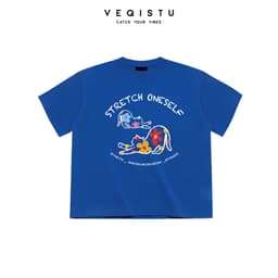 Áo thun BOXY Local Brand VEQISTU "Mèo Hoa" Áo Thun Boxy Form Rộng Unisex Nam Nữ Tay Ngắn  250Gsm Cotton 7