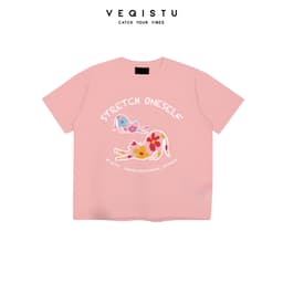 Áo thun BOXY Local Brand VEQISTU "Mèo Hoa" Áo Thun Boxy Form Rộng Unisex Nam Nữ Tay Ngắn  250Gsm Cotton 4