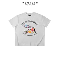 Áo thun BOXY Local Brand VEQISTU "Mèo Hoa" Áo Thun Boxy Form Rộng Unisex Nam Nữ Tay Ngắn  250Gsm Cotton 5