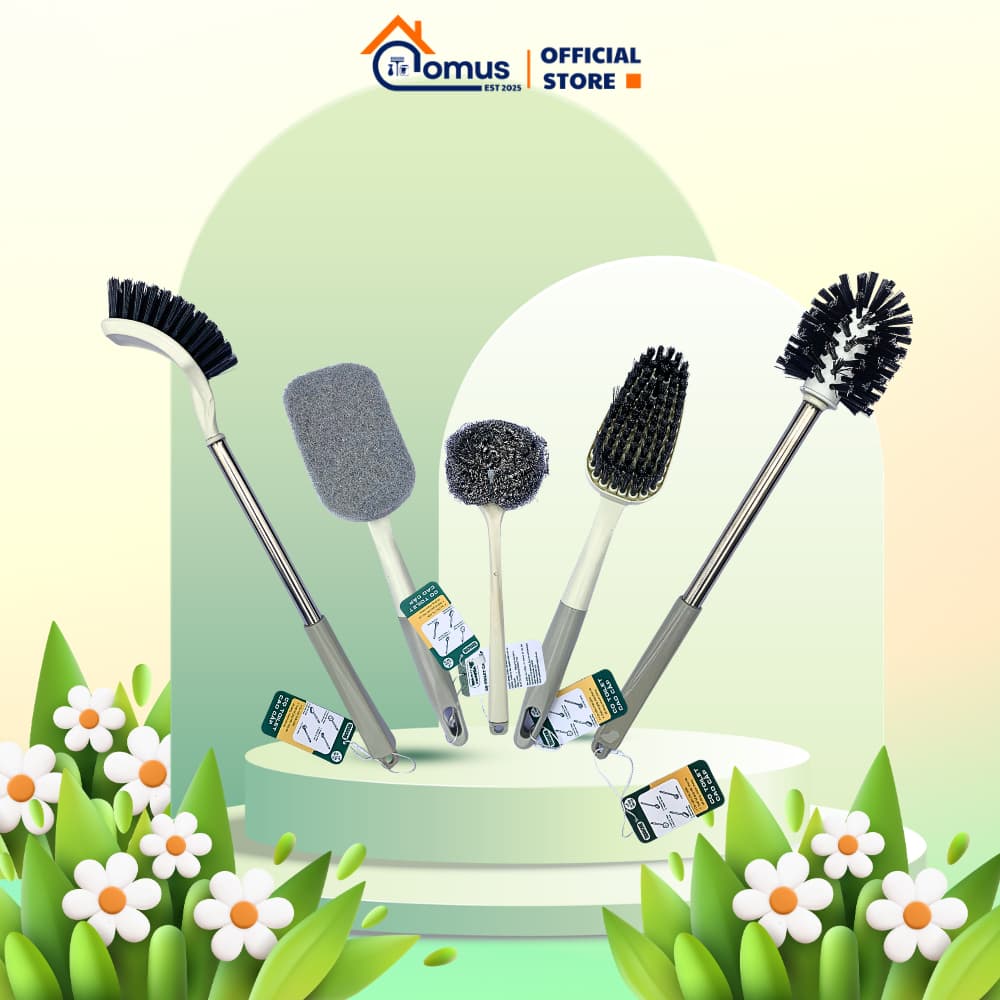 Combo 5 Cọ Toilet TADAHOME, Cọ Chà Nhà Vệ Sinh Bền, Cán Dài Cọ Bồn Cầu Vệ Sinh - DOMUS