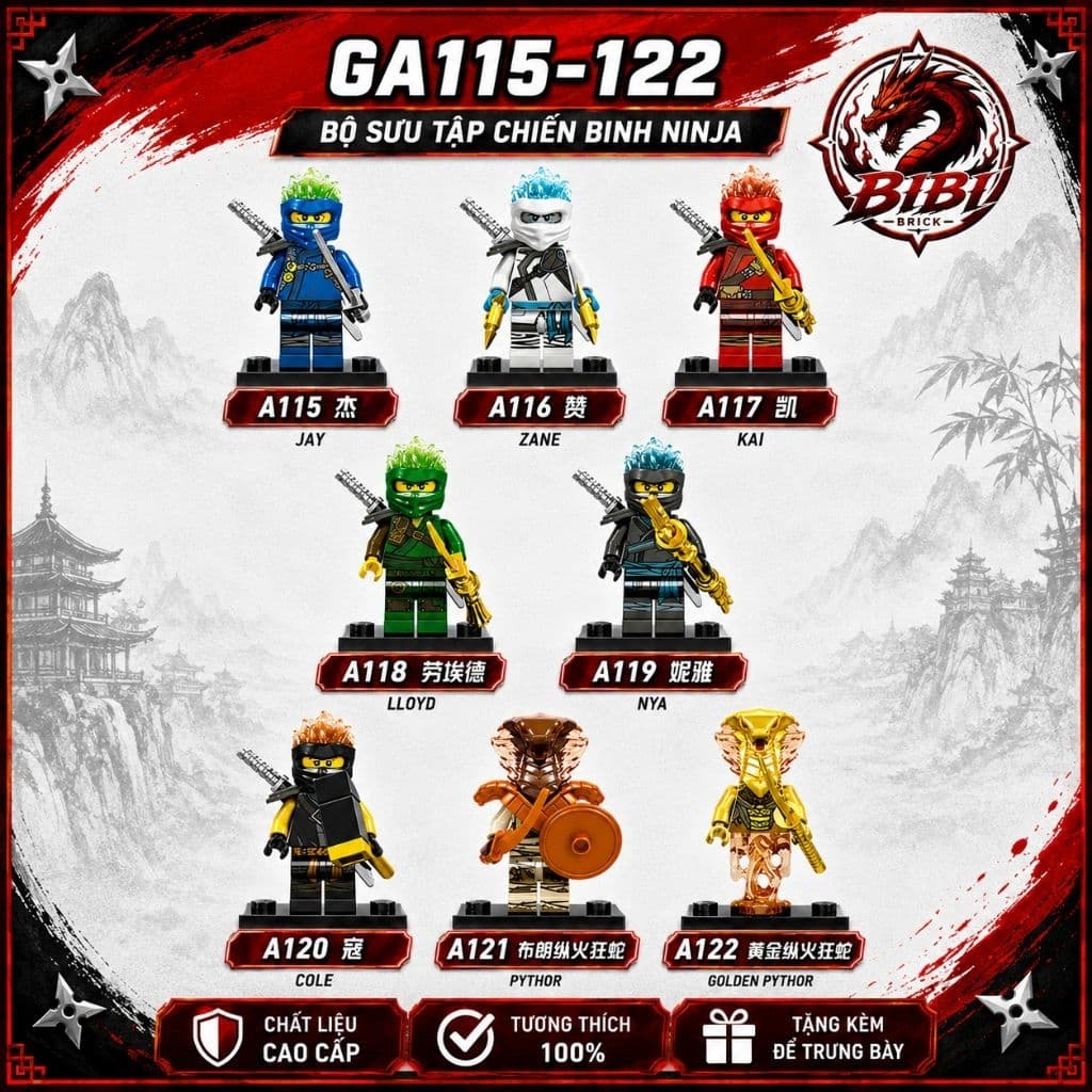 [IN LƯNG][2 MẶT](SẴN HÀNG)Tổng Hợp Minifigures Ninjago-Ninjago Seasson 11