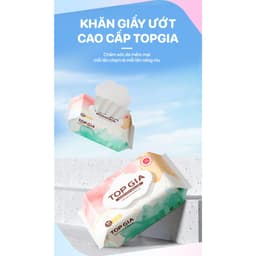 Khăn ướt Topgia cao cấp 80 tờ 15x20cm, mềm mại, không mùi, an toàn cho da, không chứa parabens. 4