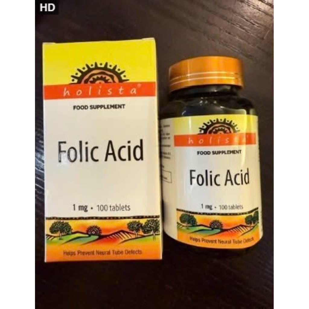 Folic Acid Holista 1mg – bổ sung vitamin B9, hỗ trợ ngừa dị tật ống thần kinh thai nhi (MÈO MẬP SHOP)