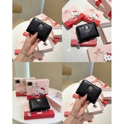 Ví Ngắn Nữ Cow&Kitty Dập Nổi Cao Cấp Full Box– Ví Cầm Tay Mini Khóa Kéo Charm Kim Loại Nhiều Ngăn Đựng Tiền Và Th 6