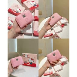 Ví Ngắn Nữ Cow&Kitty Dập Nổi Cao Cấp Full Box– Ví Cầm Tay Mini Khóa Kéo Charm Kim Loại Nhiều Ngăn Đựng Tiền Và Th 4