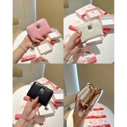 Ví Ngắn Nữ Cow&Kitty Dập Nổi Cao Cấp Full Box– Ví Cầm Tay Mini Khóa Kéo Charm Kim Loại Nhiều Ngăn Đựng Tiền Và Th 1
