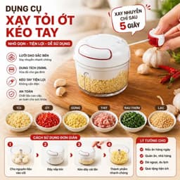 Máy xay tỏi , Máy Say ớt, Máy xay thực phẩm bằng tay siêu tiện lợi ( giá rẻ ) 1