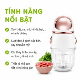 Máy Xay Thịt Cầm Tay Cối Thủy Tinh Công Suất 200W GD108 - Máy Xay Thực Phẩm Mini Thủy Tinh Cao Cấp 8