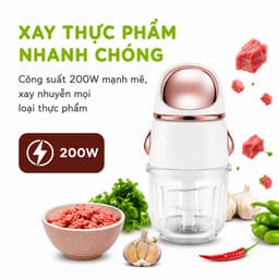 Máy Xay Thịt Cầm Tay Cối Thủy Tinh Công Suất 200W GD108 - Máy Xay Thực Phẩm Mini Thủy Tinh Cao Cấp 3
