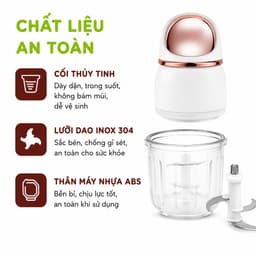 Máy Xay Thịt Cầm Tay Cối Thủy Tinh Công Suất 200W GD108 - Máy Xay Thực Phẩm Mini Thủy Tinh Cao Cấp 7