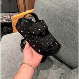 Dép Sandal Nữ Quai Dán Chấm Bi Đế Cao Thời Trang Hàn Quốc Êm Chân Chống Trượt Đi Làm Đi Chơi 6