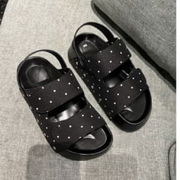 Dép Sandal Nữ Quai Dán Chấm Bi Đế Cao Thời Trang Hàn Quốc Êm Chân Chống Trượt Đi Làm Đi Chơi 8