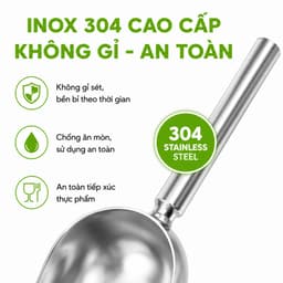 Xẻng Xúc Thực Phẩm Inox Không Gỉ Bề Mặt Nhẵn Bóng Dễ Vệ Sinh Chịu Lực Tốt An Toàn Sử Dụng GD113 7