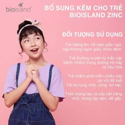 Kẽm Bioisland Zinc For Kids - Bổ Sung Kẽm Hữu Cơ Cho Trẻ, Hỗ Trợ Tăng Đề Kháng Lọ 120 Viên 4