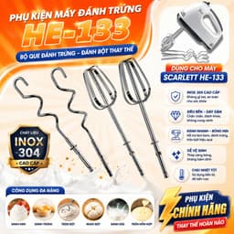 Phụ Kiện Máy Đánh Trứng HE-133, Bộ Que Đánh Trứng, Đánh Bột Thay Thế Bằng Thép Không Gỉ 1