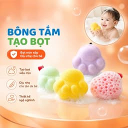 Bông Tắm Tạo Bọt Cho Bé, Mút Tắm Bọt Biển Mềm Mại, An Toàn Cho Da Em Bé, Làm Sạch Sâu, Hình Dáng Dễ Thương 1