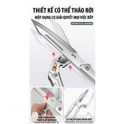 Kéo Cắt Gà Cao Cấp Đa Năng Nhật Bản Siêu Bén, Tự Động Đàn Hồi, Cắt Xương Gà Vịt Tiện Lợi 5