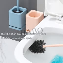 Bộ chổi cọ bồn cầu HABO bằng nhựa PP thiết kế gọn nhẹ dán tường không cần khoan vệ sinh sạch nhanh bền chắc tiện sử dụng 5