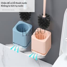 Bộ chổi cọ bồn cầu HABO bằng nhựa PP thiết kế gọn nhẹ dán tường không cần khoan vệ sinh sạch nhanh bền chắc tiện sử dụng 6