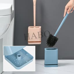 Bộ chổi cọ bồn cầu HABO bằng nhựa PP thiết kế gọn nhẹ dán tường không cần khoan vệ sinh sạch nhanh bền chắc tiện sử dụng 7