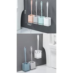 Bộ chổi cọ bồn cầu HABO bằng nhựa PP thiết kế gọn nhẹ dán tường không cần khoan vệ sinh sạch nhanh bền chắc tiện sử dụng 9