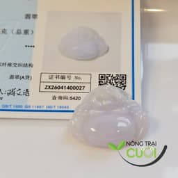 Mặt Ngoc Cam Thach Di Lạc Tím type A, kích thước 24x30mm, Tặng kèm dây và móc  - Nông Trại Cười 3