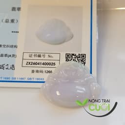 Mặt Ngoc Cam Thach Di Lạc Tím type A, kích thước 24x30mm, Tặng kèm dây và móc  - Nông Trại Cười 1