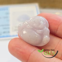 Mặt Ngoc Cam Thach Di Lạc Tím type A, kích thước 24x30mm, Tặng kèm dây và móc  - Nông Trại Cười 5