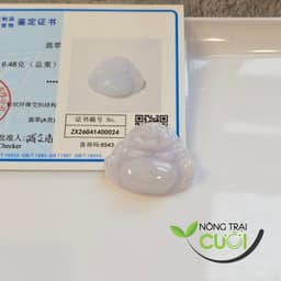 Mặt Ngoc Cam Thach Di Lạc Tím type A, kích thước 24x30mm, Tặng kèm dây và móc  - Nông Trại Cười 7