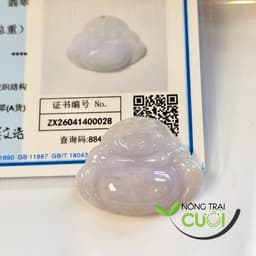 Mặt Ngoc Cam Thach Di Lạc Tím type A, kích thước 24x30mm, Tặng kèm dây và móc  - Nông Trại Cười 2