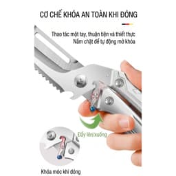 Kéo Cắt Gà Cao Cấp Đa Năng Nhật Bản Siêu Bén, Tự Động Đàn Hồi, Cắt Xương Gà Vịt Tiện Lợi 6