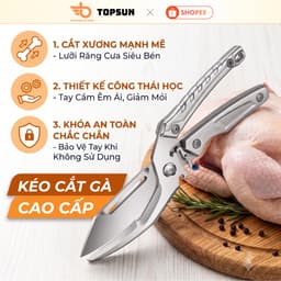 Kéo Cắt Gà Cao Cấp Đa Năng Nhật Bản Siêu Bén, Tự Động Đàn Hồi, Cắt Xương Gà Vịt Tiện Lợi 1