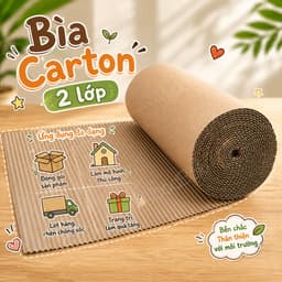 Giấy bìa carton 2 lớp đóng hàng gốm sứ. Cuộn bìa catton chống sốc bọc hàng dễ vỡ rộng 60cm x dài NHIỀU KÍCH THƯỚC 2