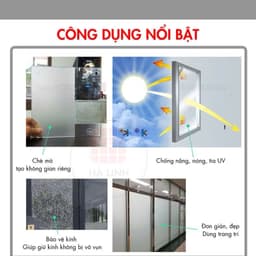 Giấy dán kính mờ chống nhìn trộm riêng tư, Miếng dán mờ kính sóng dọc dán cửa kính văn phòng cửa sổ phòng ngủ đẹp giá rẻ 6
