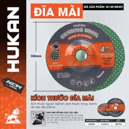 Đá Mài Kim Loại 102mm HUKAN G1-M100-M1, Chất Liệu Nhôm Oxit - Chuyên Mài 2