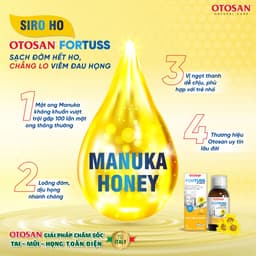 Siro Ho Cho Bé Otosan Fortuss Vị Mật Ong Ngọt Giảm Ho Khan Đau Rát Khàn Tiếng Tan Đờm Chai 180g 6