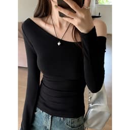 [Có Bigsize 45-85kg] Áo Thun Nữ Trễ Vai Tay Dài Limo Form Ôm Body Thun Gân Co Giãn Sang Chảnh MS290 5