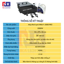 MÁY TẠO KHÓI LẠNH NIKA F-2000 PRO - Máy Khói lạnh Sân Khấu, Máy Phun Khói Đám Cưới, Khói Sát Mặt Đất 7