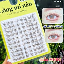 Lông Mi Màu Nâu MN21 Nhẹ Nhàng Tự Nhiên Độ Dài 9-13mm GREEN Thủy Mi 1
