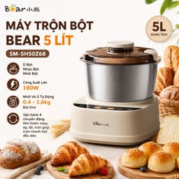 Máy Trộn Bột Bear SM-5H50Z68, Dung Tích 5Lít - Công Suất 180W, Nhồi Và Ủ Tự Động, Hàng Chính Hãng 2
