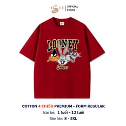 (9KG-100KG) Áo thun bé trai ISEE VN cotton 4 chiều thoáng mát hình hoạt hình LOONEY TUNES dáng regular premium 6