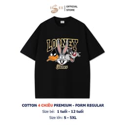 (9KG-100KG) Áo thun bé trai ISEE VN cotton 4 chiều thoáng mát hình hoạt hình LOONEY TUNES dáng regular premium 3