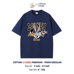 (9KG-100KG) Áo thun bé trai ISEE VN cotton 4 chiều thoáng mát hình hoạt hình LOONEY TUNES dáng regular premium 7