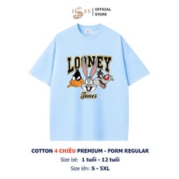 (9KG-100KG) Áo thun bé trai ISEE VN cotton 4 chiều thoáng mát hình hoạt hình LOONEY TUNES dáng regular premium 5