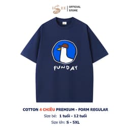 (9KG -100KG) Áo thun cho bé trai bé gái ISEE VN cotton 4 chiều in hình VỊT FUNDAY / BÁNH OREO form regular premium 7