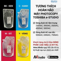 Mực Đổ Màu Toshiba AC KA 500G Cho 3505AC 4505AC 5005AC 5506AC Có Pha Từ In Màu Đẹp MIVDO 4