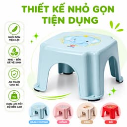 Ghế Đẩu Nhựa PP Nguyên Sinh Thiết Kế Nhỏ Gọn GD146 - Ghế Đẩu Gia Dụng Chống Trượt Chân Cao Su 2