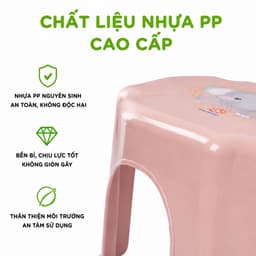 Ghế Đẩu Nhựa PP Nguyên Sinh Thiết Kế Nhỏ Gọn GD146 - Ghế Đẩu Gia Dụng Chống Trượt Chân Cao Su 7