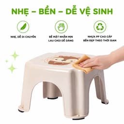 Ghế Đẩu Nhựa PP Nguyên Sinh Thiết Kế Nhỏ Gọn GD146 - Ghế Đẩu Gia Dụng Chống Trượt Chân Cao Su 5