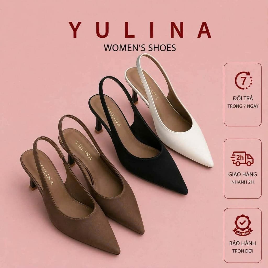 𝙔𝙐𝙇𝙄𝙉𝘼 - Giày cao gót 5P mũi nhọn chất nhung mịn mềm lì nhẹ hàng cao cấp hot- TA18